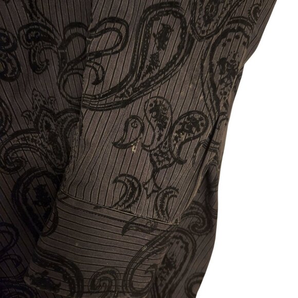 J. Campbell Black Striped Paisley Button Down Shirt Size M - Picture 9 of 10